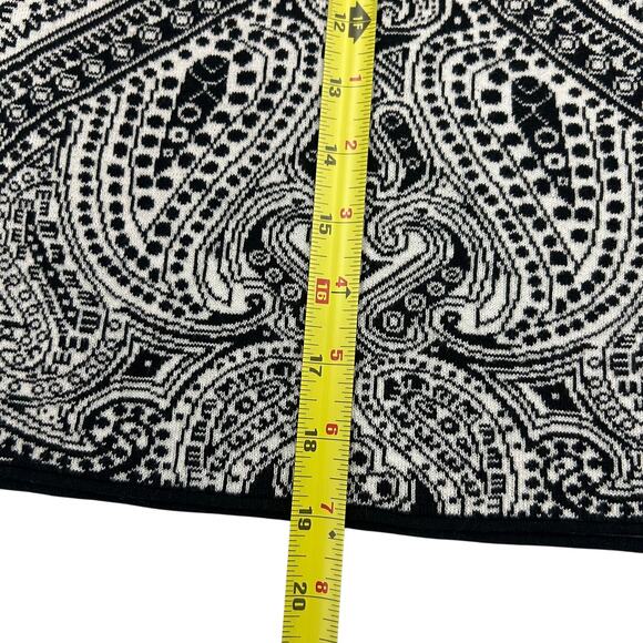 Title Nine Knit Skirt S Black White Paisley Cotton Blend Boho Travel Activewear - Picture 6 of 7